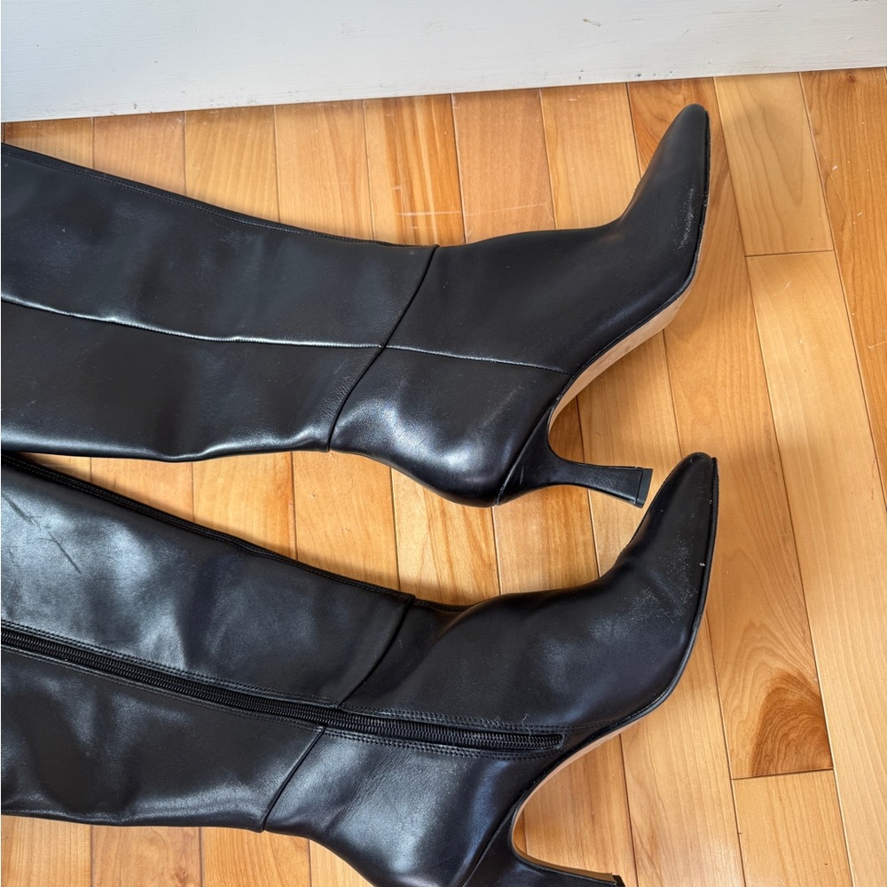 Dolce Vita Black Knee-High Leather Boots - Picture 2 of 9
